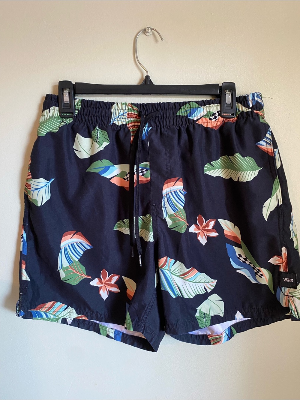 Vans Swim Trunks Black Floral & Tropical Leaf